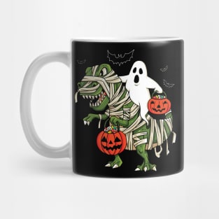 Ghost Riding Dinosaur Halloween Costume Mug